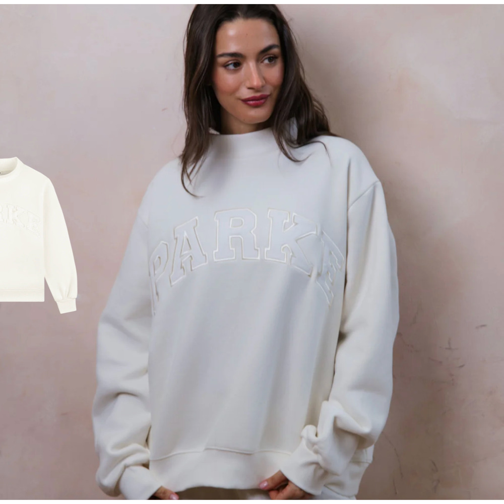 Parke Bridal Varsity Mockneck S/M NEW White Pearl - Sold Out New In Bag Women